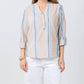 Billy T - Belize Stripe Roll Tab Sleeve Popover Shirt