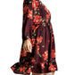 Umgee - Floral Print Balloon Sleeve Dress