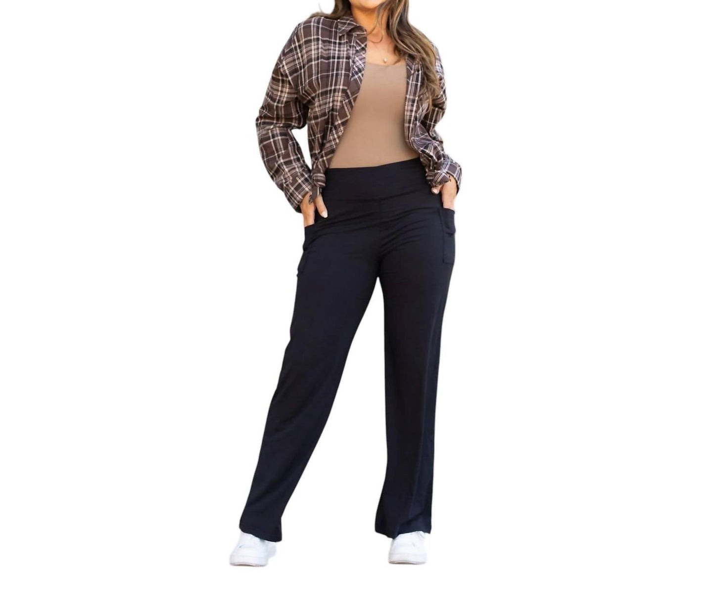 Julia Rose - Brooke Full Length Wide Leg Pants with Pockets