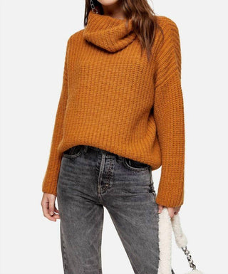 Topshop - Suéter de malha grossa com gola alta e relaxado