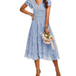 Ninexis - 3/4 Sleeve Tier Print Dress