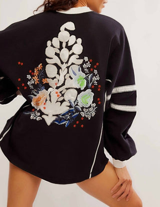 Free People - Camiseta com estampa de rugby pronta para uso