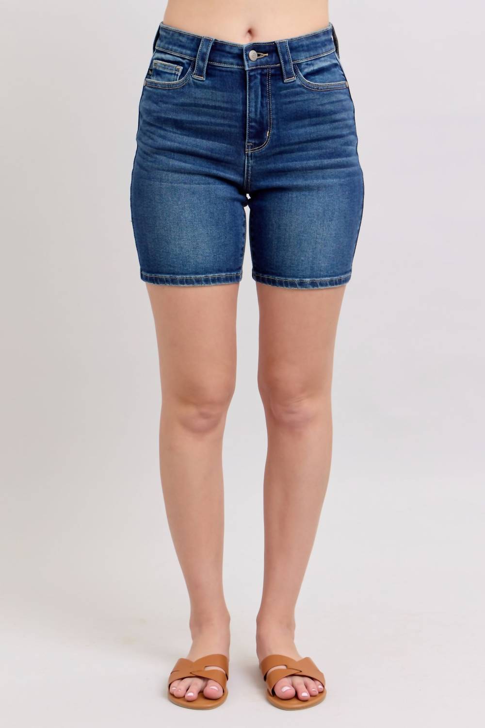 Judy Blue - High Waist Bermuda Back Flap Denim Short