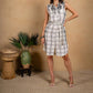 Paparazzi - Double Face Embroidered Plaid Dress