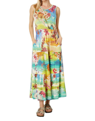 Johnny Was - Vestido midi sem mangas com estampa tie-dye