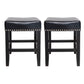 Soltique Backless Dining Counter Stool With Nailhead Trim (Set of 2)