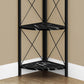 4-Tier Corner Bookshelf with Marble Look and Metal Frame