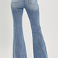 Risen - Frayed Hem Flare Jeans