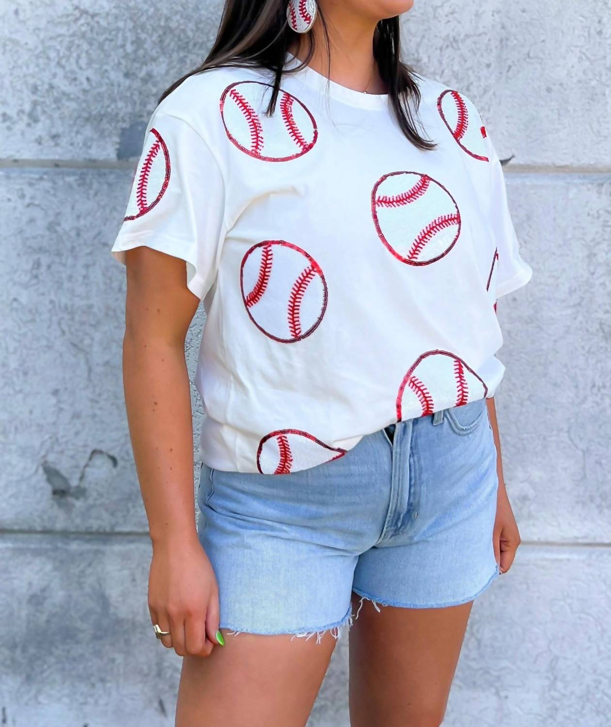 Abln Boutique - Home Run Hitter Sequin Baseball Tee