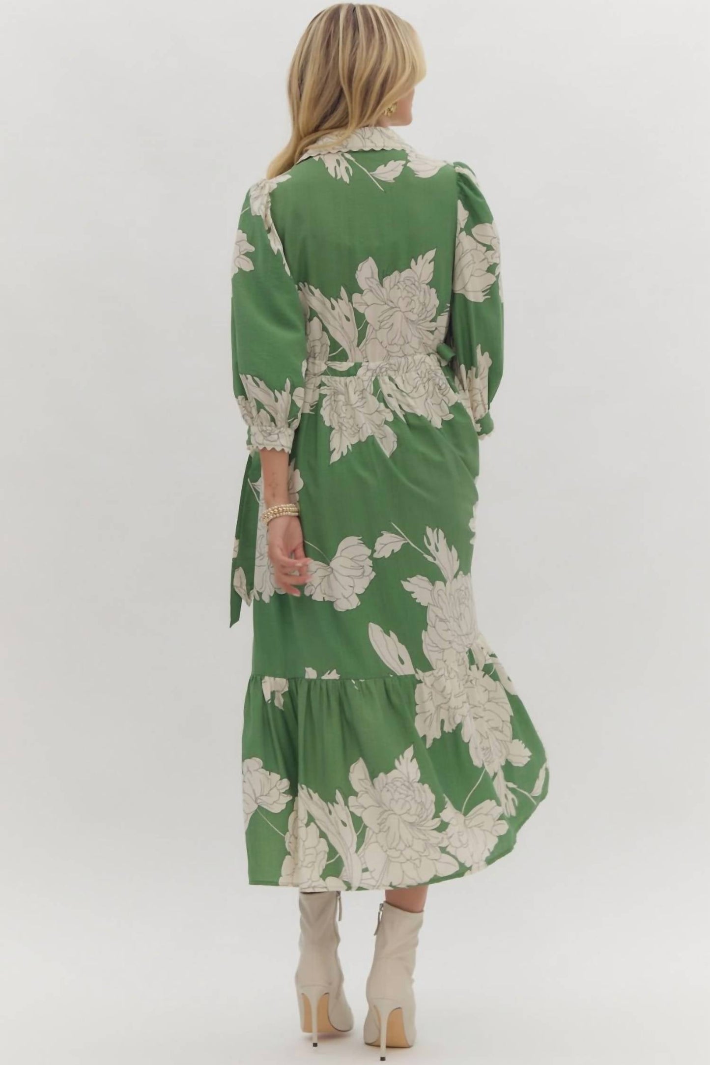 Entro - Floral Button-up Midi Dress