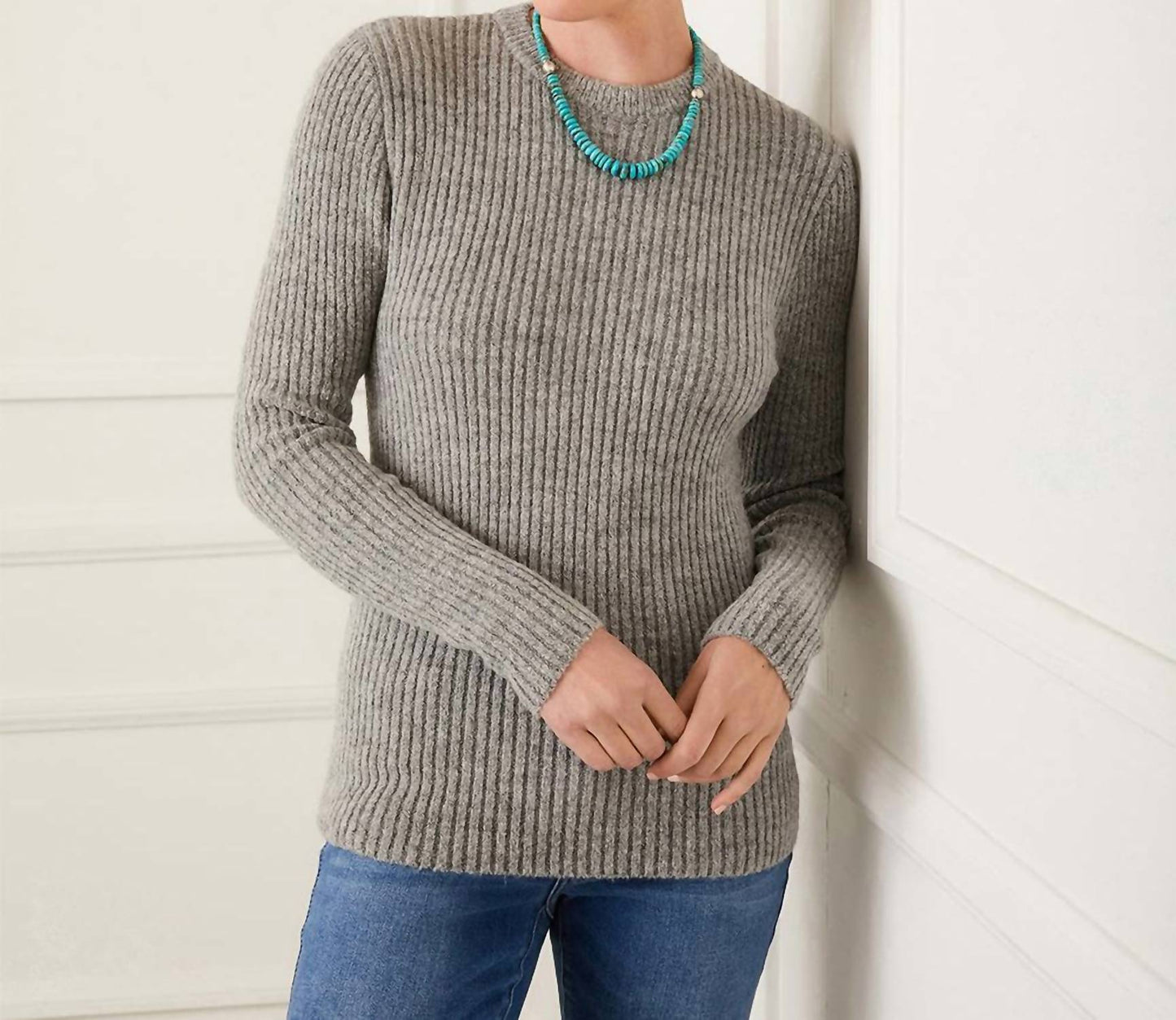 Karen Kane - Wide Ribbed Crewneck Sweater