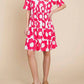 Trendsi - Bombom Flower Print Ruched Dress