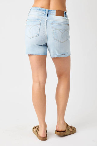 Judy Blue - Shorts de cintura alta com destroy nas costas