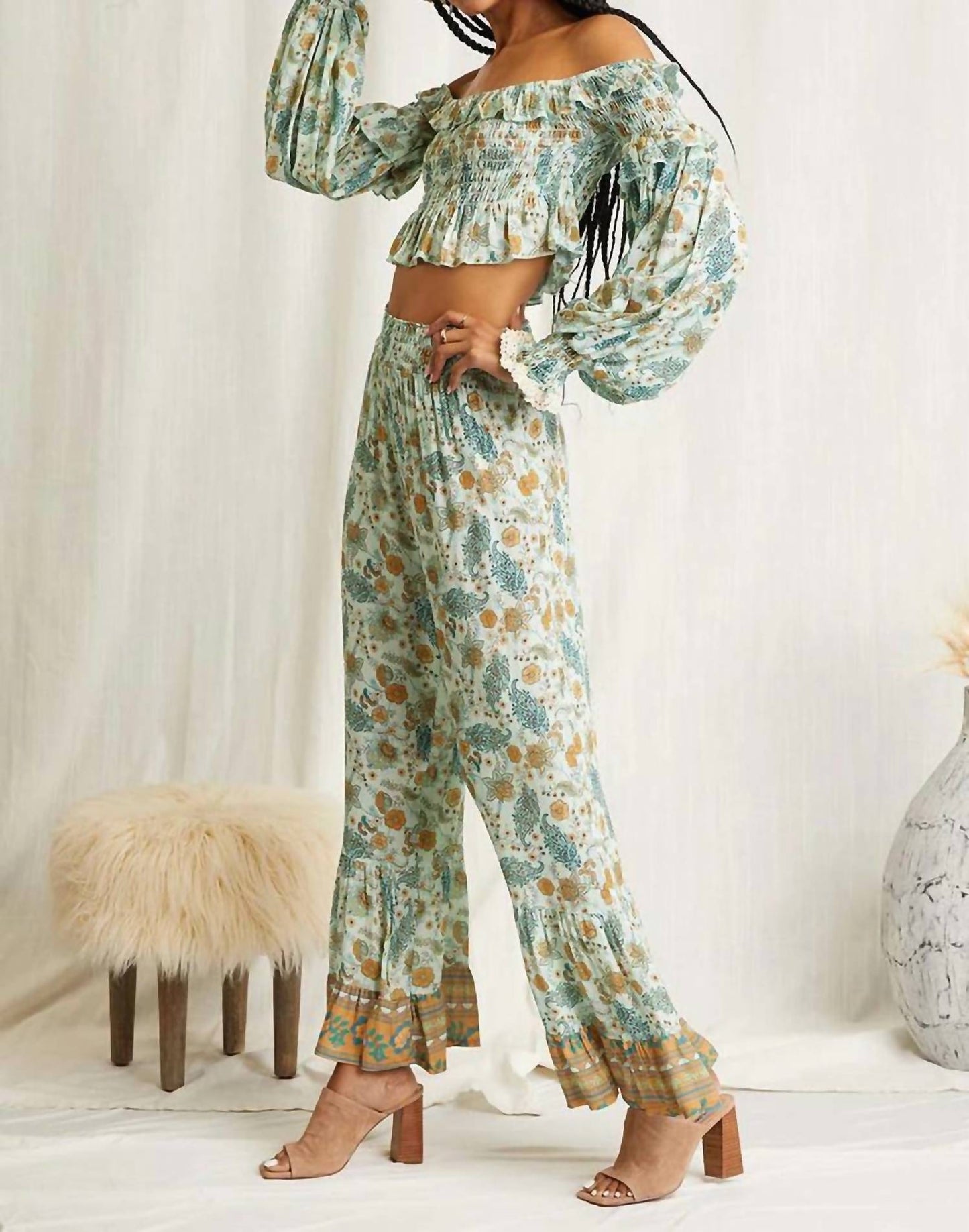 Scandal Italy - Maia Paisley Bell Bottom Pants