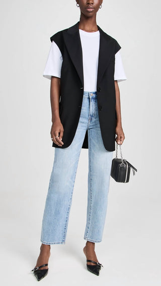 Pistola - Calça jeans reta com cintura média e curvada Lexi