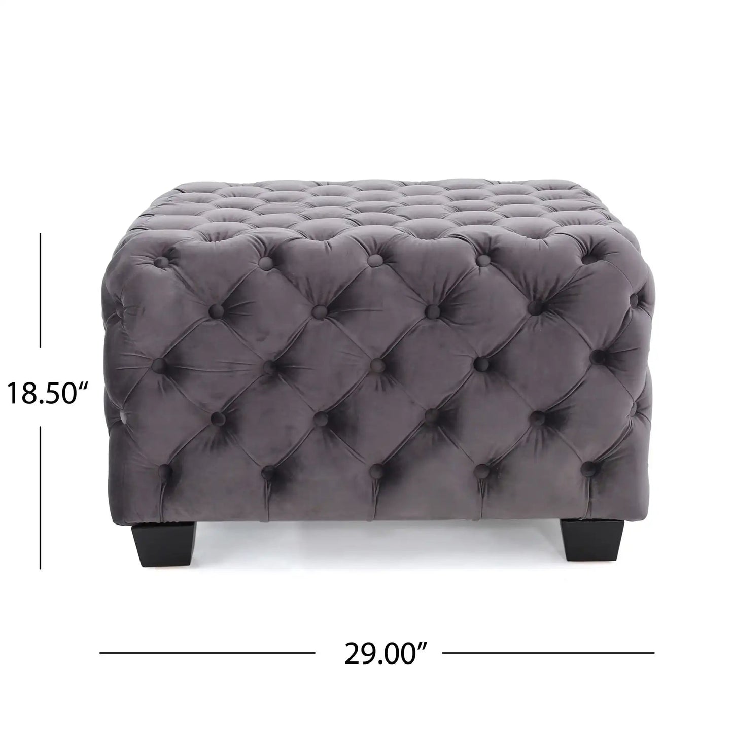 Modern Glam Ottoman With Upholstery And Button Tufted Design