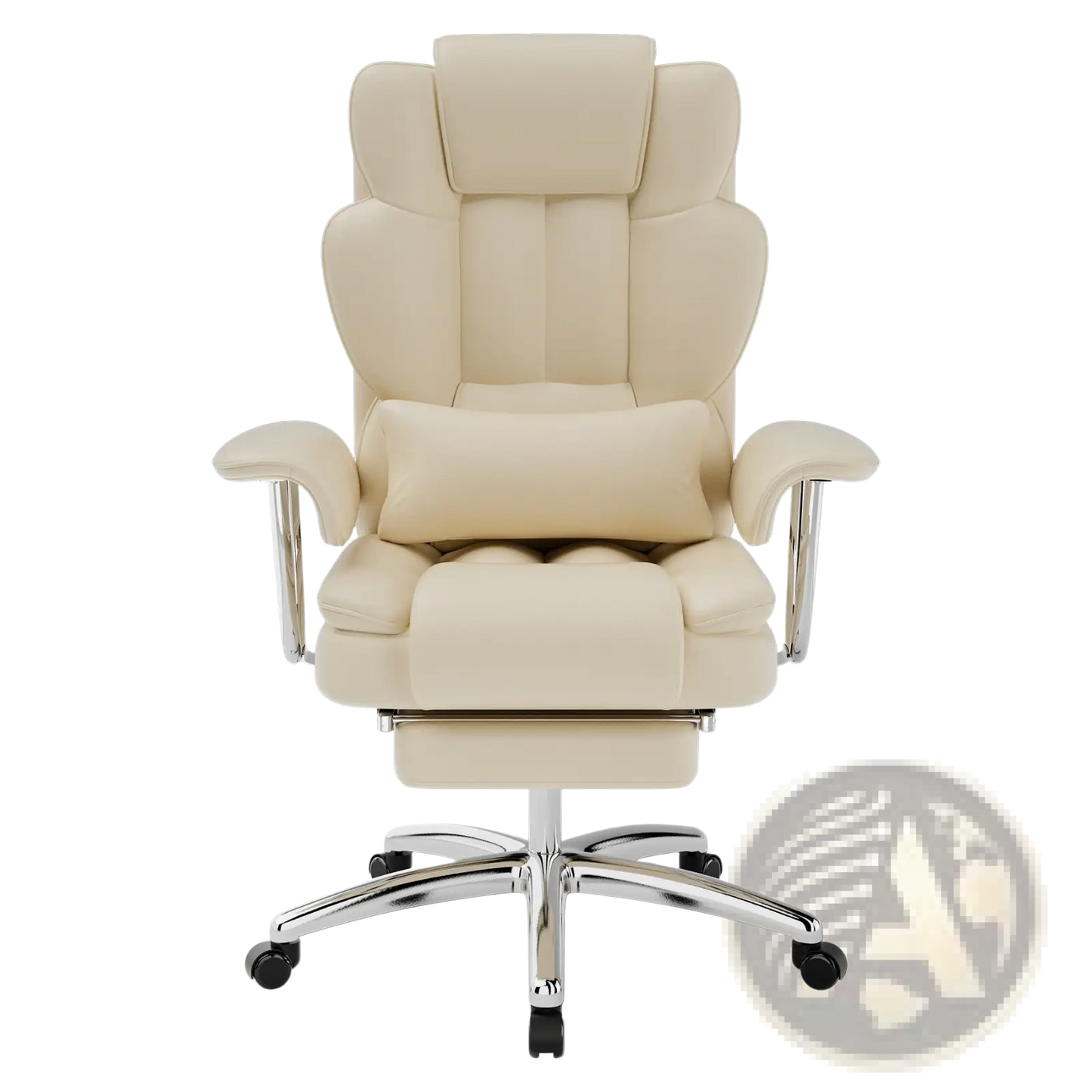 Big and Tall Executive Leather Office Chair with Footrest