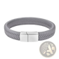 Black Braided Leather Bracelet with Magnetic Clasp