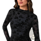 Black Flocking Floral Velvet Sheath Mini Dress
