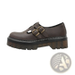 Black Leather Platform Brogue Mary Jane Shoes