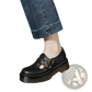 Black Leather Platform Brogue Mary Jane Shoes