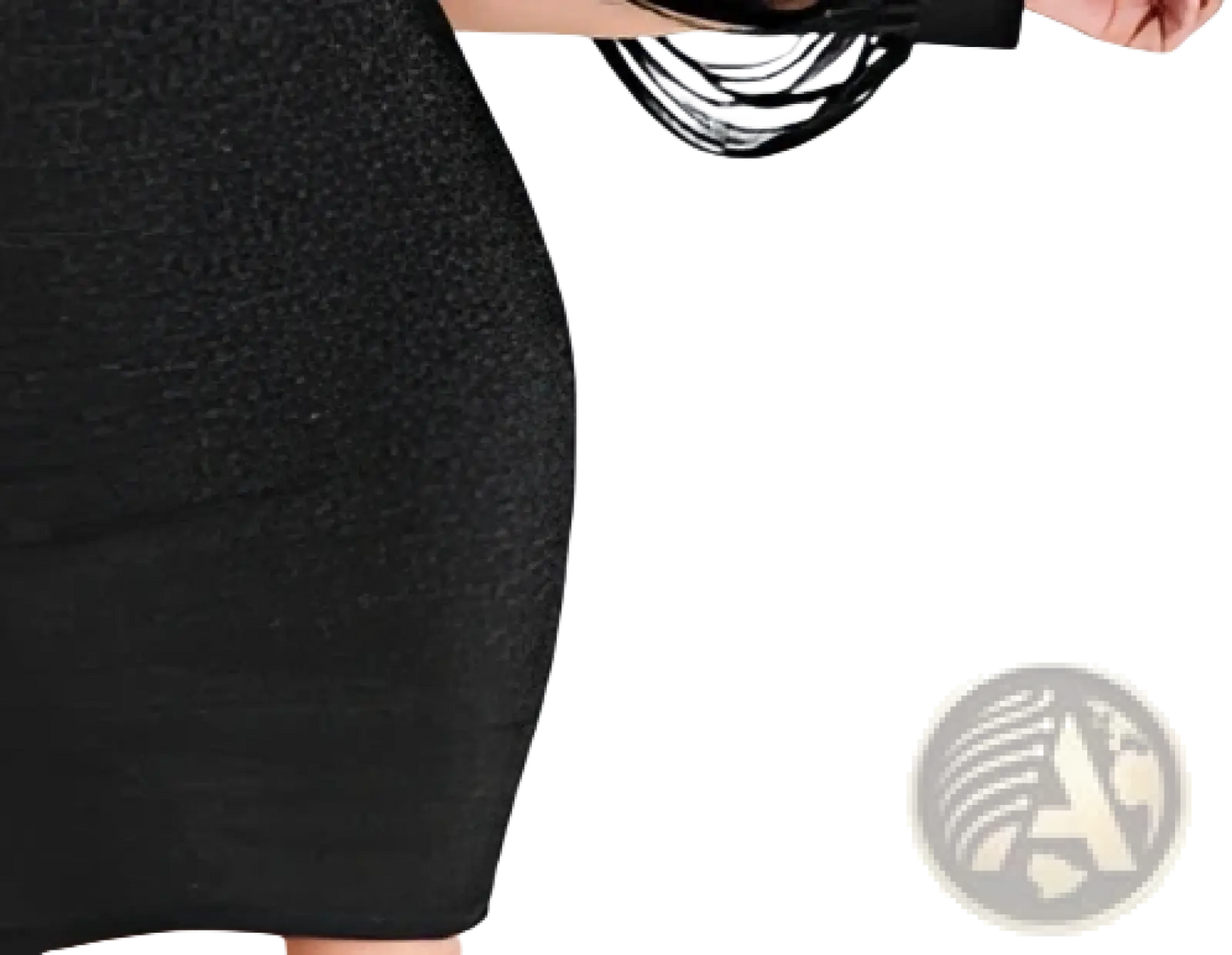Black Sequin Tassel Sleeve Mini Dress