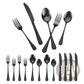 Black Silverware Set 30 Piece Stainless Steel for 6