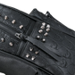 Black Studded Skull Leather Commute Backpack