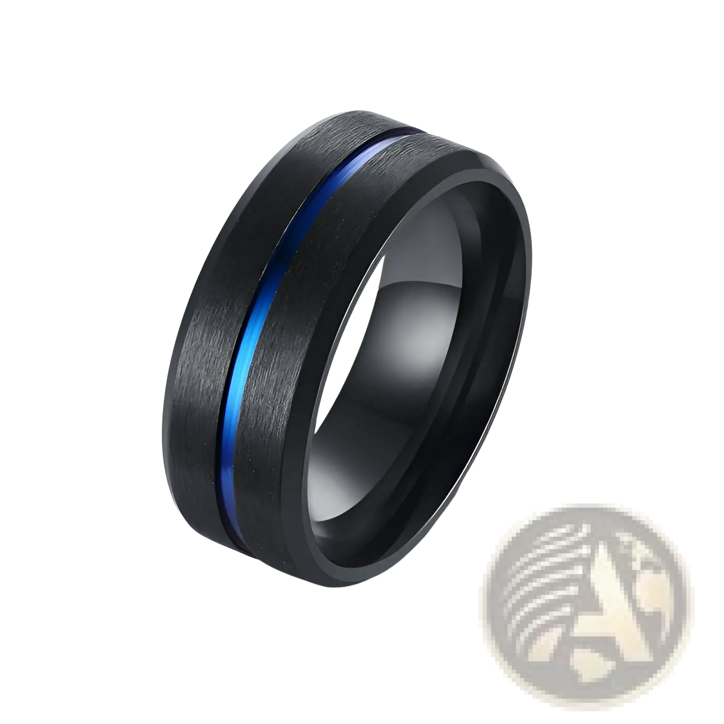 Black Tungsten and Purple Gemstone Wedding Band Set