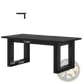 Black Wooden Office Desk Modern Minimalist Workstation