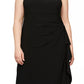Vestido de festa feminino Alex Evenings plus size com babados e babados, preto, tamanho 22W