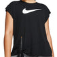 Top de treino Nike feminino plus size Dry Side-Tie preto tamanho 1X