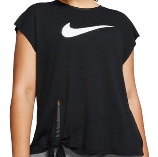 Top de treino Nike feminino plus size Dry Side-Tie preto tamanho 1X