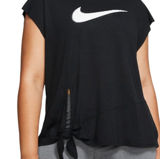 Top de treino Nike feminino plus size Dry Side-Tie preto tamanho 1X