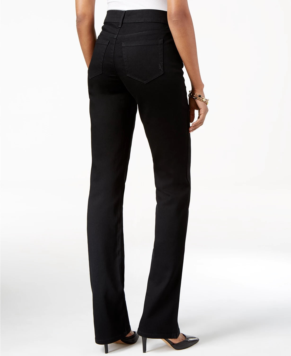 Jeans Bootcut Feminino Style &amp; Co Cintura Média Preto Tamanho 8