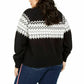 Tommy Hilfiger Suéter feminino plus size Fair Isle com gola alta, preto, tamanho 3X