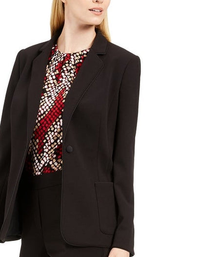 Calvin Klein Blazer Smoking Feminino com Acabamento Tubular Preto Tamanho 10