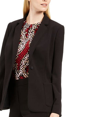 Calvin Klein Blazer Smoking Feminino com Acabamento Tubular Preto Tamanho 10