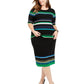 INC International Concepts Saia listrada metálica plus size feminina verde médio tamanho 3X