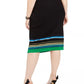 INC International Concepts Saia listrada metálica plus size feminina verde médio tamanho 3X