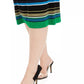 INC International Concepts Saia listrada metálica plus size feminina verde médio tamanho 3X