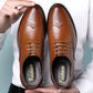 Men's Block Carved Leather Brogue Oxford Shoes
