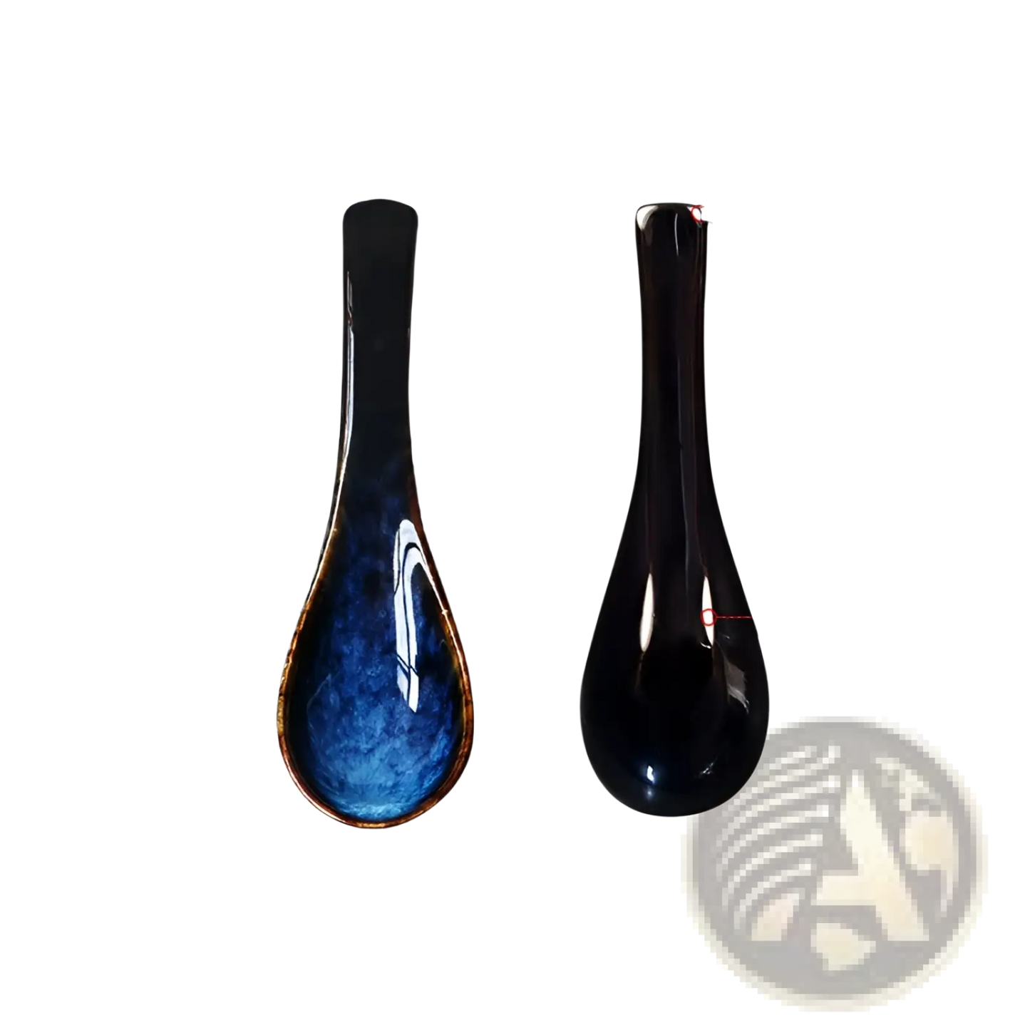 Blue Ceramic Spoon Kiln Glaze Porcelain Tableware