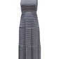 Vestido longo listrado sem mangas feminino Style &amp; Co, azul marinho, tamanho grande