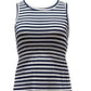 Vestido longo listrado sem mangas feminino Style &amp; Co, azul marinho, tamanho grande