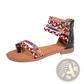 Bohemian Ethnic Braided Ankle Strap Flat Sandals