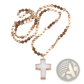Bohemian Natural Stone and Glass Beaded Cross Necklace
