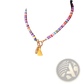 Bohemian Rainbow Beaded Choker with Shell and Tassel Charms