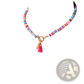 Bohemian Rainbow Beaded Choker with Shell and Tassel Charms