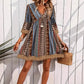 Embroidered Bohemian V-neck Lace Trim Beach Dress